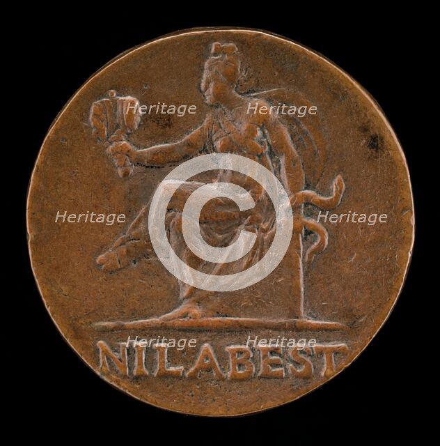 Prudence Holding a Double-Faced Head [reverse], c. 1524. Creator: Girolamo Santacroce.