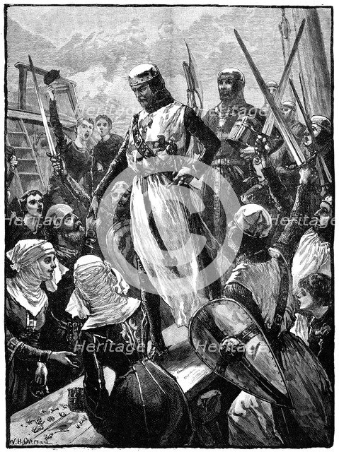 Richard I, Coeur de Lion landing at Sandwich, 14 March 1194, (c1880). Artist: William Heysham Overend