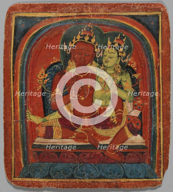 Initiation Card (Tsakalis): Bodhisattva Samantabhadhra, early 15th century. Creator: Unknown.