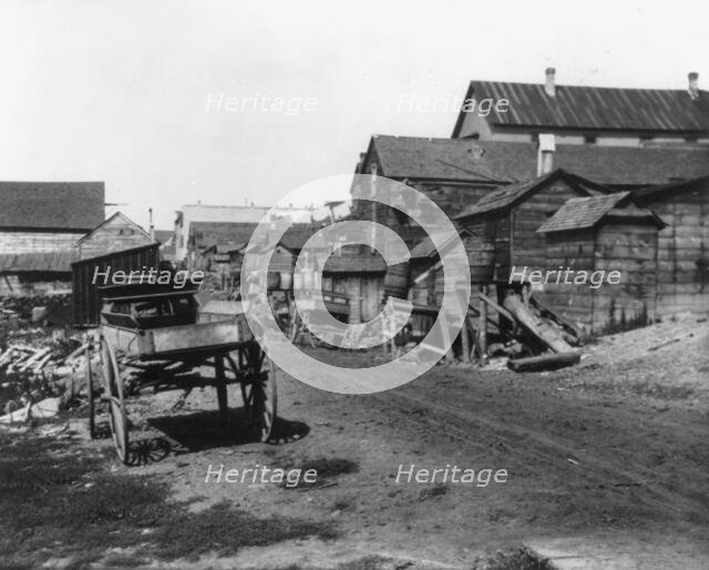 Buildings, etc., adjacent to a Mesabi Range mine in northeast Minnesota, 1903. Creator: Frances Benjamin Johnston.