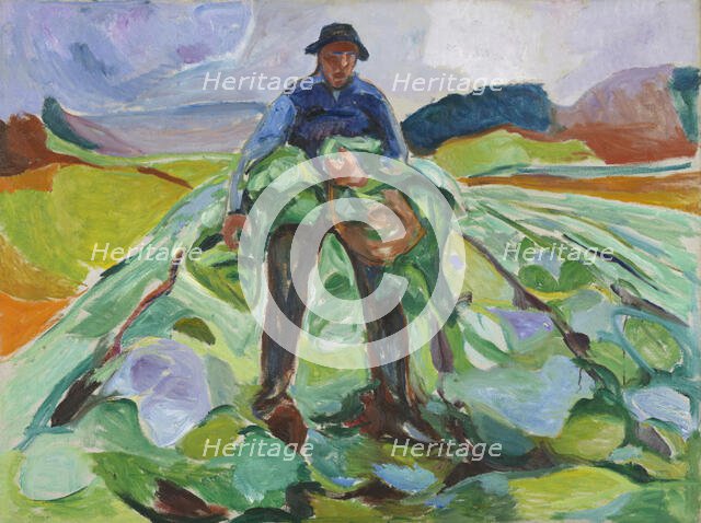 Man in the Cabbage Field, 1916. Creator: Edvard Munch.