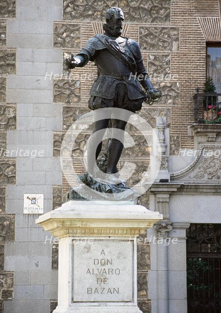 Statue of Alvaro de Bazán, Madrid, Spain, 2008.  Creator: LTL.