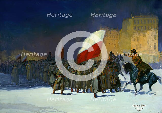 Czechoslovakian Army Entering Vladivostok, Siberia, in 1918, 1918. Creator: George Benjamin Luks.