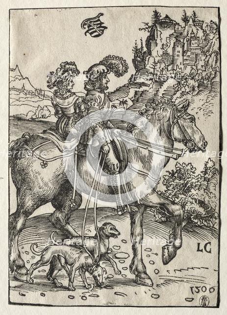 A Gentleman and a Lady Riding to the Chase, 1506. Creator: Lucas Cranach (German, 1472-1553).