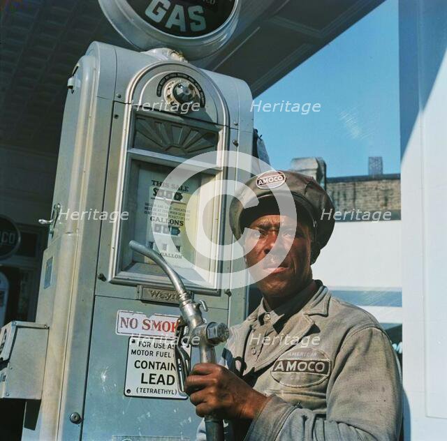 Possibly: Negro mechanic for the Amoco oil company, Washington, D.C., 1942. Creator: Gordon Parks.