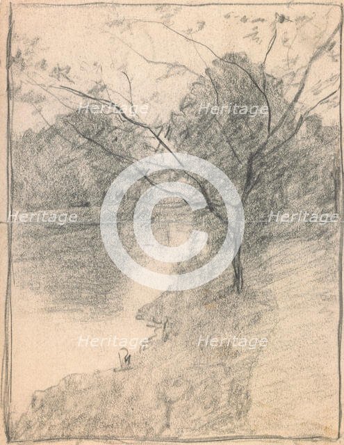 Tree Beside a Stream, c1871-1927. Creator: John Ottis Adams.