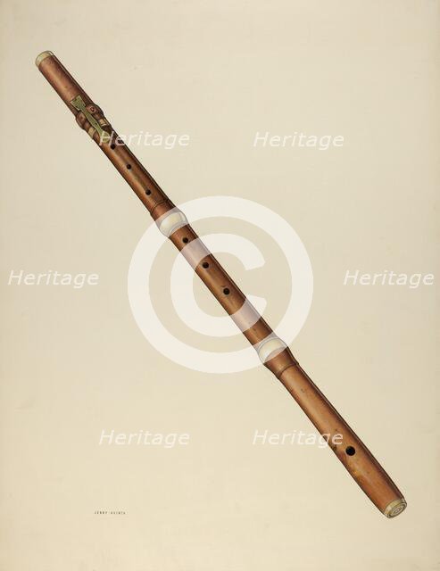 Zoar Flute Recorder, c. 1938. Creator: Jerry Guinta.