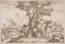 The Flight into Egypt with a Shepherd Watching from Behind a Tree, 1758/1759. Creator: Gaetano Gherardo Zompini.