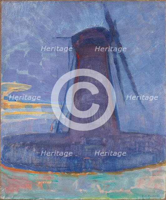 Mill in Domburg, 1908. Creator: Mondrian, Piet (1872-1944).