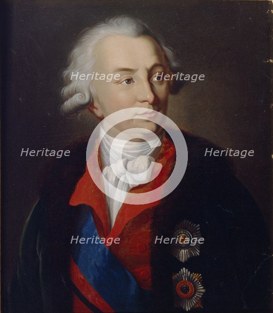 Portrait of the Count Ivan Ivanovich Shuvalov (1727-1797), 1810. Artist: Alkin (Spartansky), P.A. (active Early 19th cen.)
