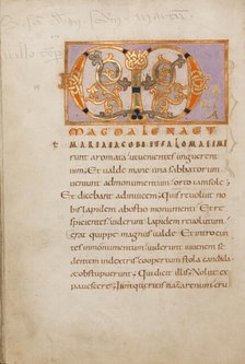 Decorated Initial M; Gospel Lectionary, late 10th century. Creator: Unknown.