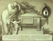 Mourning card and memento of Sir Joshua Reynolds, 1792. Artist: Unknown