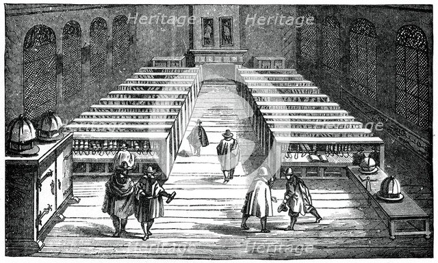 Library of the University of Leyden, Netherlands, 17th century, (1870). Artist: Unknown