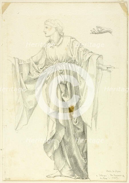 Study for Figure of 'Idleness - The Romaunt of the Rose, c. 1873-77. Creator: Sir Edward Coley Burne-Jones.