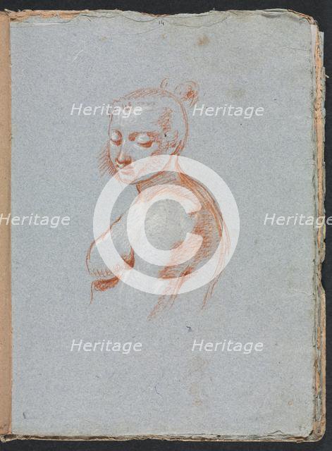 Verona Sketchbook: Female nude (page 27), 1760. Creator: Francesco Lorenzi (Italian, 1723-1787).