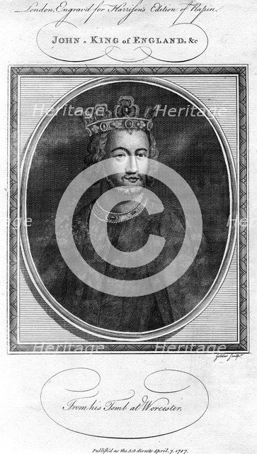 King John of England, (1787).Artist: Goldar