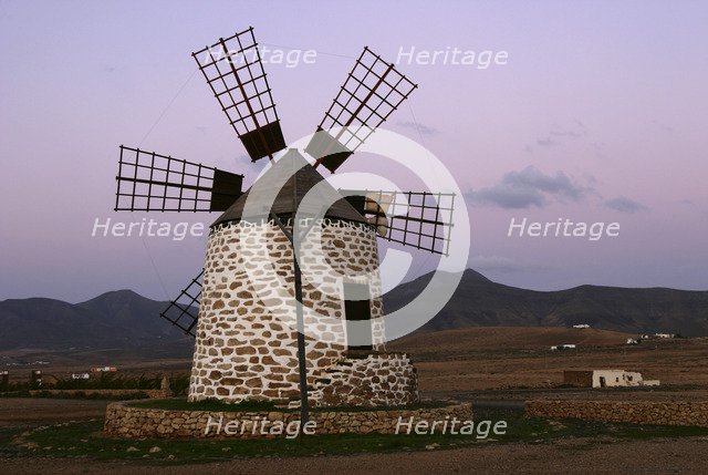 Windmill near Tefia, Fuerteventura, Canary Islands.