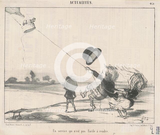 Un service ... pas facile a rendre, 19th century. Creator: Honore Daumier.