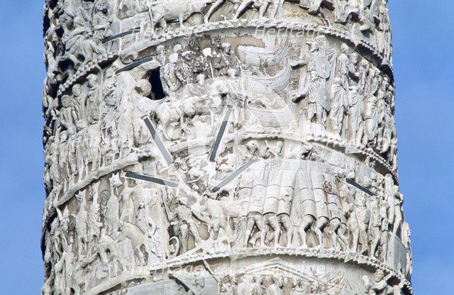 Column of Marcus Aurelius, (detail), Piazza Colonna, Rome. Artist: Unknown