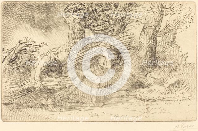 Fagot-gatherers (Les fagottiers). Creator: Alphonse Legros.