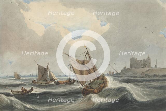 Ships at the port of Vlissingen, 1814. Creator: Francois Louis Thomas Francia.