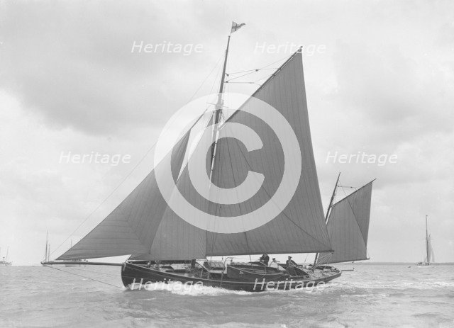 The yawl 'Moosk' under way, 1912. Creator: Kirk & Sons of Cowes.