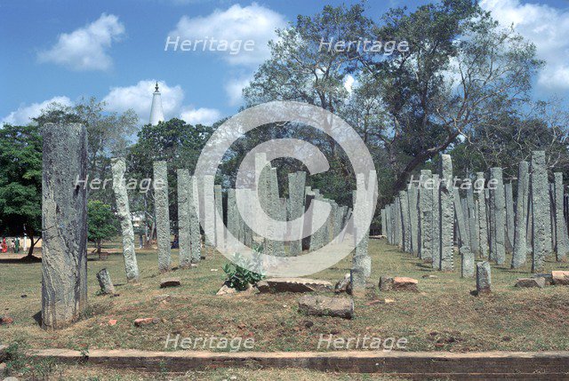 Stone pillars of the Brazen Palace in Anuradhapura, 2nd century. Artist: Unknown