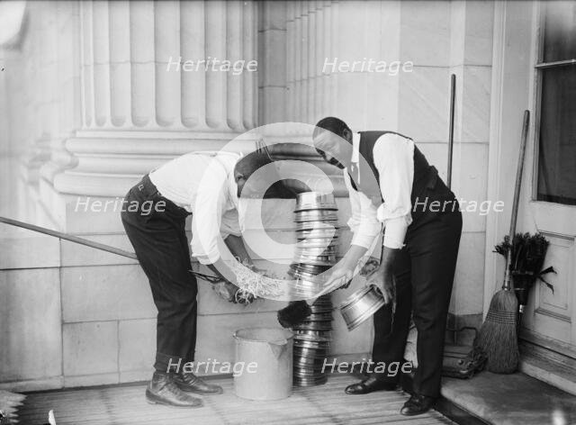 U.S. Capitol - Cleaning Interior, 1914. Creator: Harris & Ewing.