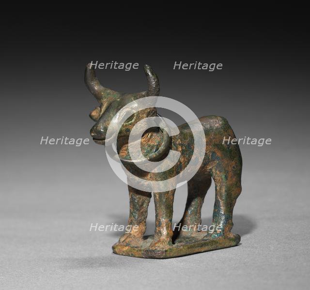 Statuette of a Bull with Curved Horns, probably late 2nd millennium BC. Creator: Unknown.