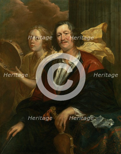 Portrait of a musician with his muse (Self-Portrait?). Creator: Jordaens, Jacob (1593-1678).