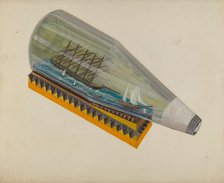 Ship in a Bottle, c. 1936. Creator: Charles R. Shane.