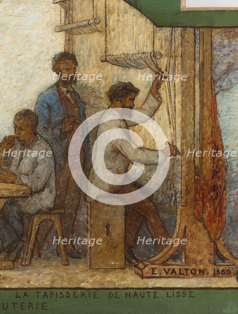 Art spreads its light far and wide: Crafts and industrial design: Sketch for the drawing..., 1880. Creator: Edmond Eugene Valton.