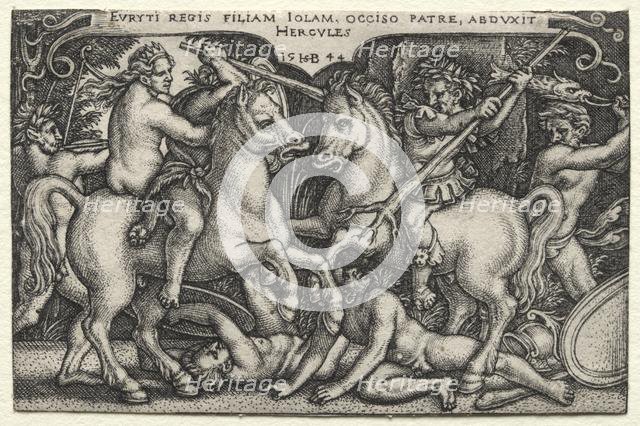 The Labors of Hercules: Hercules Abducting Iole, 1544. Creator: Hans Sebald Beham (German, 1500-1550).