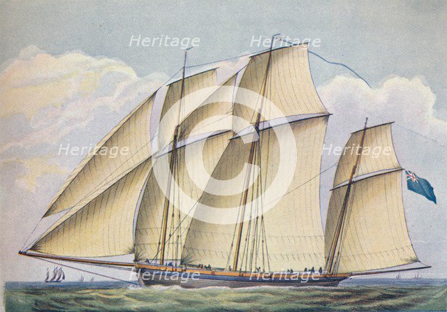 'Armed Lugger Close Hauled With All Sail Set', 1825. Artist: John Rogers.