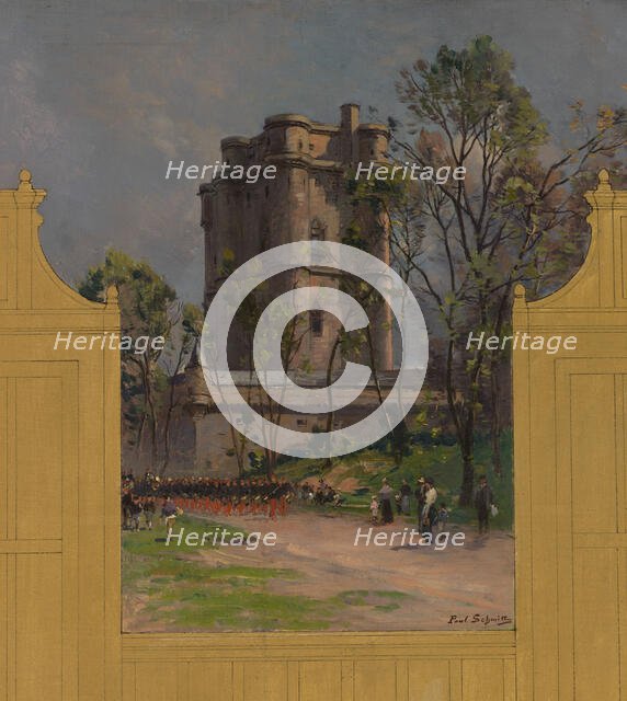 Sketch for the reception hall at the town hall of Vincennes: Views of Vincennes, 1898. Creator: Paul Leon Felix Schmitt.