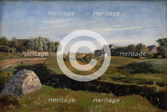 Landscape near Vejby seen from the North. Afternoon Light;Landscape near Vejby, 1843. Creator: Johan Thomas Lundbye.