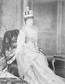 Queen Alexandra, consort of Edward VII, in her Coronation robes, 1902. Artist: Unknown