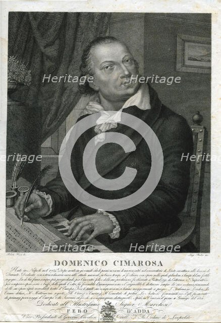 Portrait of the composer Domenico Cimarosa (1749-1801). Creator: Rados, Luigi (1773-1840).