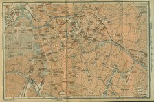 Map of Berlin Center, from a travel guide Baedeker's Northeast Germany, 1892. Artist: Wagner & Debes, Leipzig  