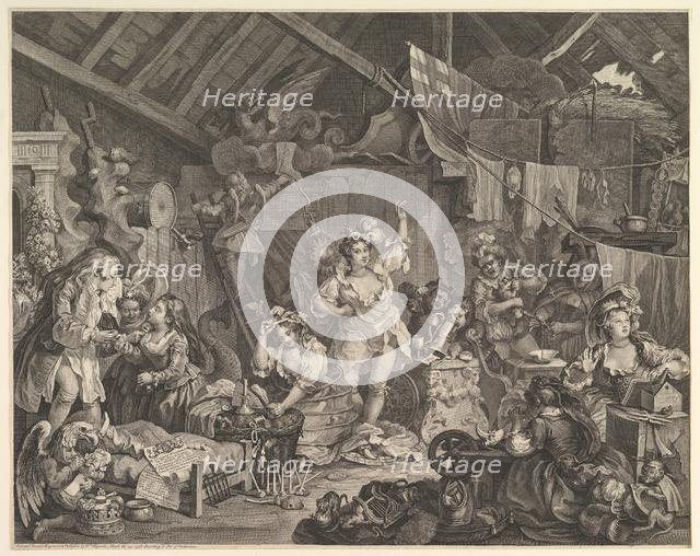 Strolling Actresses Dressing in a Barn, 1738. Creator: William Hogarth.