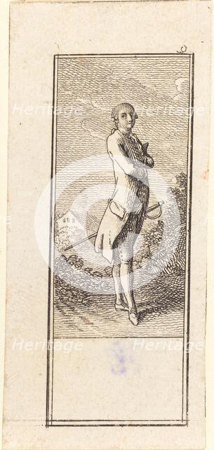Young Man Bareheaded, with Sword, 1784. Creator: Daniel Nikolaus Chodowiecki.