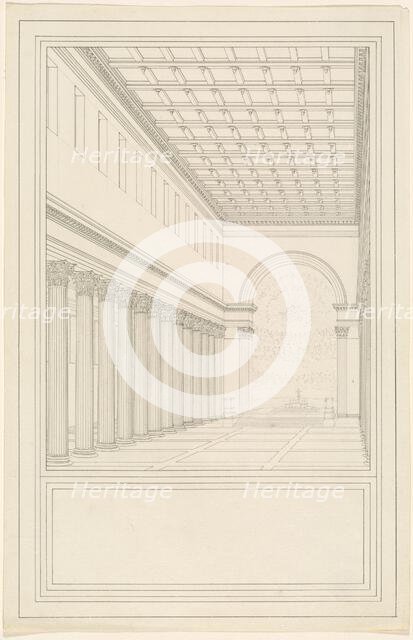 The Nave and Apse, without a Transept, of a Cathedral for Berlin, 1827/1828. Creator: Karl Friedrich Schinkel.