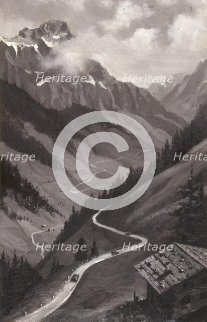 Mountain road, Army transport, between 1939 and 1946. Creators: Central Office of Information, Unknown.
