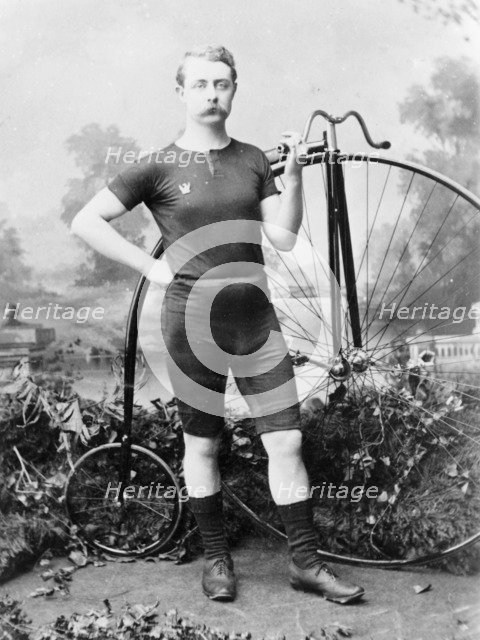 Ralph Clifton with a penny farthing, (c1895?). Artist: Unknown