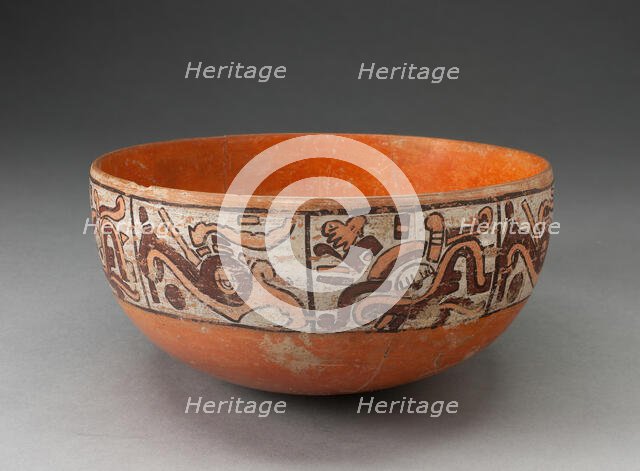 Polychrome Bowl Depicting Eight Abstract Motifs on Exterior, 1200/1521. Creator: Unknown.