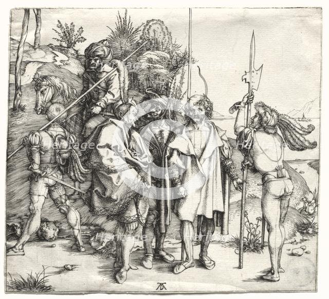 Five Soldiers and a Turk on Horseback, probably 1496. Creator: Albrecht Dürer (German, 1471-1528).