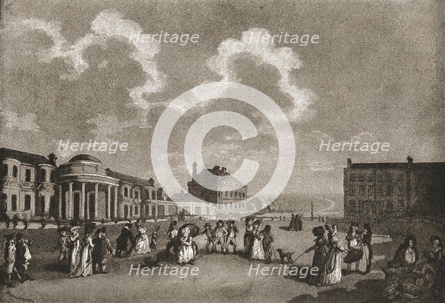 ''A Trip to Brighton a Hundred Years Ago; The Steine, with the Marine Pavilion built for the Prince  Creator: Unknown.