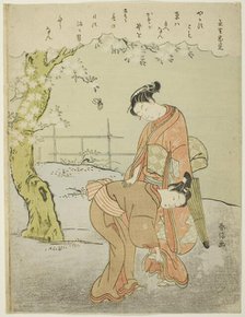 Poem by Mibuno no Tadami, from an untitled series of Thirty-Six Immortal Poets, c. 1767/68. Creator: Suzuki Harunobu.