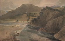 'The stepping stones on the Wharfe, above Bolton Abbey, Yorkshire', 1801. Artist: Thomas Girtin.