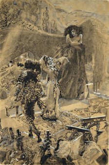 Tamara's Dance. Illustration to the poem The Demon by Mikhail Lermontov, 1890-1891. Artist: Vrubel, Mikhail Alexandrovich (1856-1910)